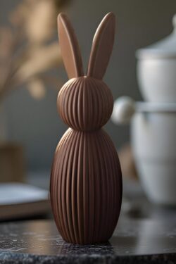 İskandinav Tavşan Dekoratif Biblo Kitaplık Sehpa Ev Dekoru - Kahverengi